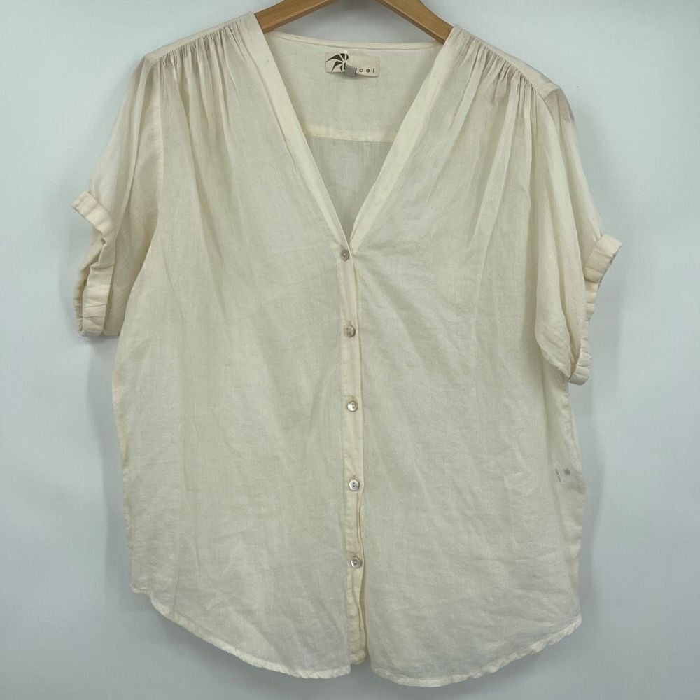Local Susie Shirt White Cotton Sz Med